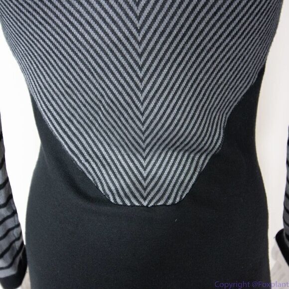 Tart black and grey stripe bodycon sweater dress, size XS - Picture 7 of 16